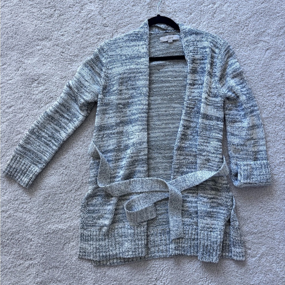 Loft Cotton Blend Belted Cardigan
